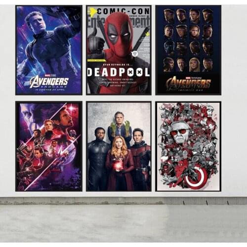 Marvel Movie Canvas Painting Captain America Spider-Man Avengers Posters and Prints Wall Art Pictures for Living Room Home Decor