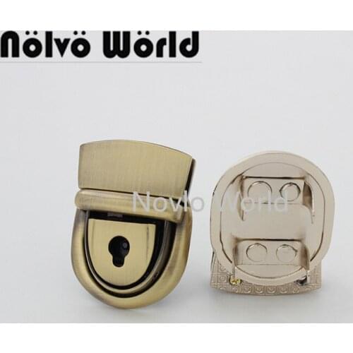 Nolvo World 2-10 pieces 5 colors 35*26mm metal handbag lock hardware lady bag lock round small handbag lock
