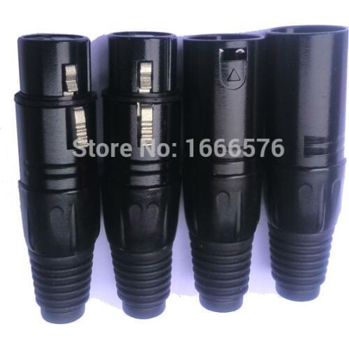 Wholesale 100 pcs/lot Microphone Speaker AMP XLR Female Connector with 3pin gold-5003