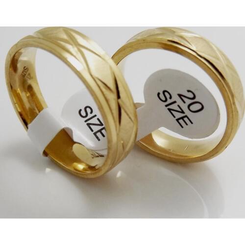 Wholesale 18 pcs/lot Gold X-shaped cutting 6mm Comfort Stainless Steel BAND RING-Free shipping