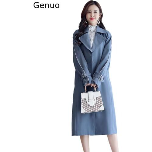 Autumn And Winter Maxi Womens Loose Trench Coat Fashion With Belt Multicolor Plus Size Korean Elegant Vintage Long Windbreaker