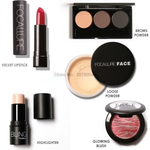 By ems or dhl 50sets FOCALLURE FOCALLURE Makup Tool Kit 8 PCS Including Eyeshadow Lipstick With Makeup Bag Makeup Set