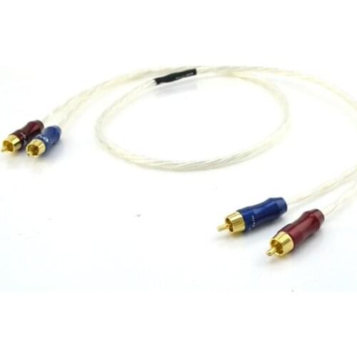 Pair 1.5M Odin RCA Audio Interconnect cable hifi RCA Silver Plated Audio Cable