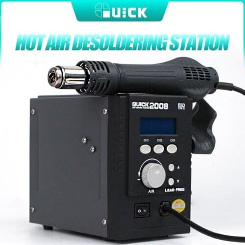 QUICK 2008 Hot Air Heat Gun 110v/220v Us Plug Welding Rework Soldering Station Blower Heat Gun for IPhone Samsung Mainboard