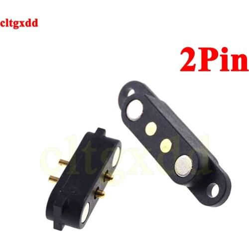 1Pair Spring-Loaded Magnetic Pogo pin connector 2 pin Pitch 2.8 mm through hole male female 2A 36V DC Power Charge Probe