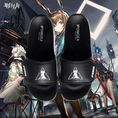 Arknights Cosplay Shoes Arknights Rhodes Island Print Slippers Flip Flops Casual Summer Chaussures Halloween Costume Accessory