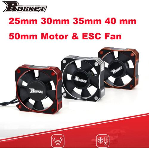 SURPASSHOBBY Motor Rocket 25mm 30mm 35mm 40mm 50mm Metal Motor esc Cooling Fan Heat for 1/10 1/8 1/5 1/12 RC Car Brushless Motor