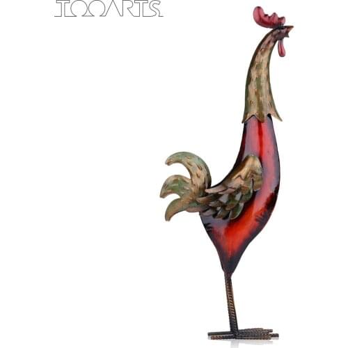 Tooarts Multicolor Iron Art Rooster Concise Vivid Metal Sculpture Handmade Sculpture Home Furnishing Articles Crafts Decoration