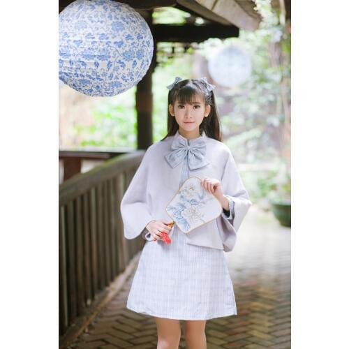 Unique Design Chinese Cheongsam Chi-pao Style "Chisu" Vintage Dress with Bow Hairpin