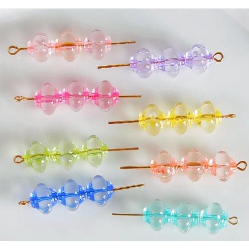 Magic Color Transparent Acrylic Lantern Beads DIY Handmade Hair Jewelry Necklace Earrings Accessories Material