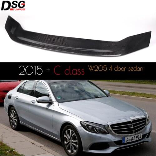 High-Kick Genuine Carbon Fiber Rear Deck Spoiler Ducktail for 2015 - 2022 C Class Sedan W205 UV-Cut