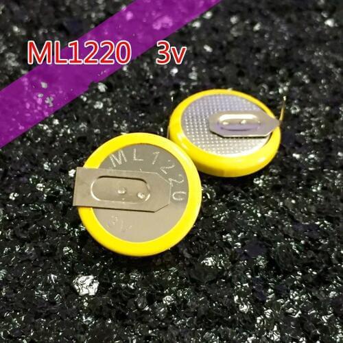10PCS ML1220 3v Rechargeable Button Battery with Soldered Feet H Type Horizontal