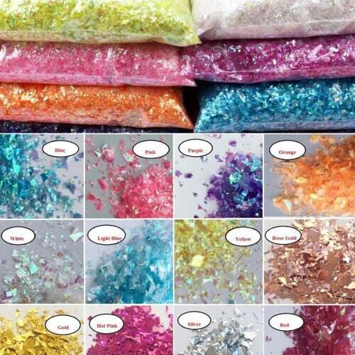 100G/BAG Bulk Nail Glitter Irregular Glass Paper Manicure Sparkle Nails Supplies Paillette Flake Tool Factory Direct Glitter