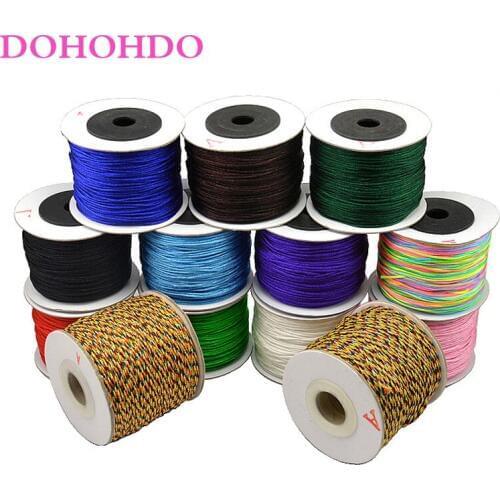 100M 0.8mm 1mm 1.5mm 2mm Nylon Cord Cotton Cord For DIY Braided Bracelet Necklace Jewelry Making Thread Chinese Knot String 2020