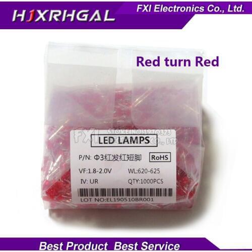 1000pcs Red light-emitting Red turn Red 3mm led new original