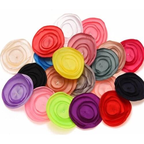 120PCS Silk Burning Flowers s Hair Accessory Cute Roll Flowers Artificial Rose Flowers DIY Flower Bouquet No Hair Clip