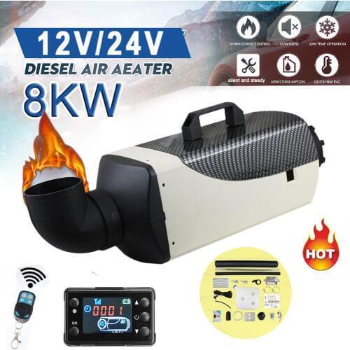 2020 New Hot Car Parking Fuel Air Heater 8KW 12V/24V Air Diesel Heater With Remote Control LCD Display For RV Trailer, Truck