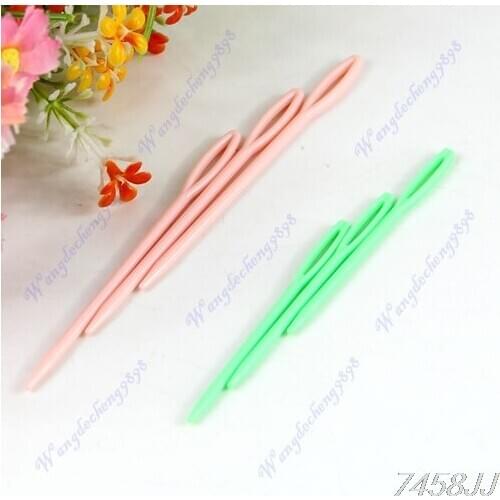6 pcs Plastic Hand Sewing Yarn Darning Tapestry Needles Notions Craft 2 Sizes G03 Drop ship