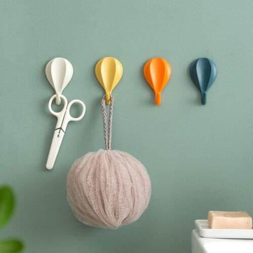 8pcs Hot Air Balloon Wall Hooks Clothes Towel hooks Hanger Self-adhesive Bathroom Kitchen Hook Keys Organizer Holder Home Decor