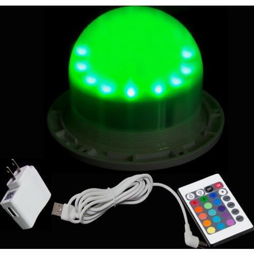 24 LEDs Battery Operated D12cm 5v 1a Remote Multi-colors Rgb Led Waterproof Base Led Light Source Direct Charger 20pcs/lot