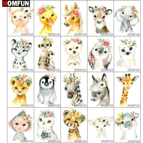 HOMFUN 5D Diamond Embroidery Needlework Kit "Animal Owl Flower" Diy Diamond Painting Cross Stitch Home Decoration Gift