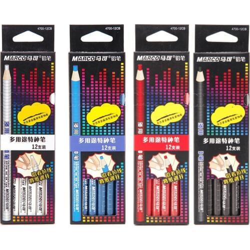 Marco 4700-12 Line Crayons Dermatograph Wrapped Colored Pencil Drawing Color Line Pencil Paper Roll Stationery Item Painting