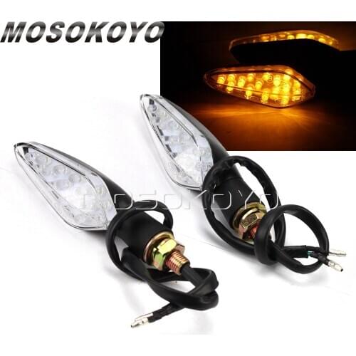 E-Mark E4 Universal Motorcycle LED Turn Signal Indicators Blinker Amber Lights for Harley Cruiser Honda Kawasaki BMW Yamaha 10mm