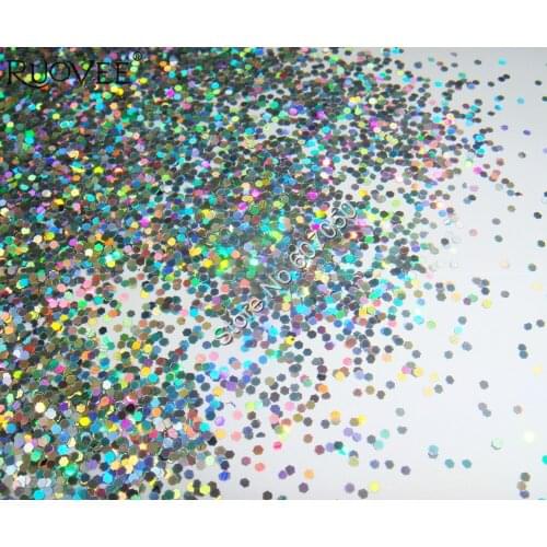 50g 1mm(1/24")Holographic Laser Silver Glitter Dazzling Hexagon nail Paillette Spangle Shape for Nail Art Crafts and nail poish