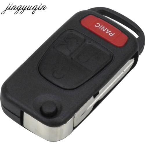 Jingyuqin 10pcs 3 +1/4 BTN HU39/HU64 Blade Key Shell for Mercedes for Benz A C E S ML AMG SLK Flip Remote Car Fob Case