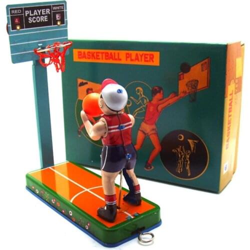 Collection Antique Style Tin toys Wind up Toy Play basketball adult Robot toys gifts