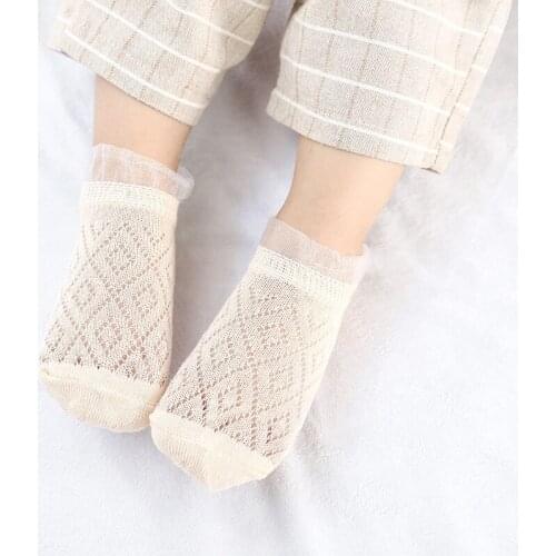 MAYA STEPAN 1 Pair Baby Summer Ultrathin Ventilation Mesh Socks Children Card Silk Lace Lace Net Socks Children Cotton Socks