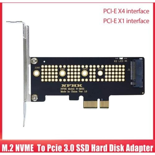 M.2 NVMe SSD To PCI-E 3.0 X1 X4 Adapter Card M Key Interface Card Desktop Hard Disk Adapter For 2230 2240 2260 2280 SSD M2