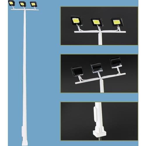 5pcs Model Railway HO N Scale 1:87 1:150 Plaza Lamppost Playground Street Lights Bright White Led LSL10