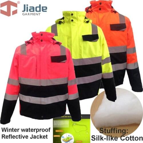 Men&Lady Work Wear Winter Jacket Reflective High Visibility WinterJacket EN471/ANSI Waterproof Winter Jacket free shipping