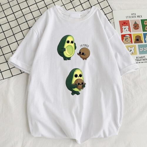 Avocado Cartoons Cute Print Man T Shirts Fashion Breathable Tshirts Simplicity Soft T Shirt Cool High Quality Men Short Sleeve