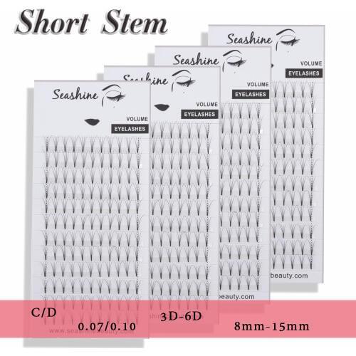 Seashine 3D4D5D6D Pre-fanned Volume Fans Lash Extension Faux Mink Russian Volume Lashes Premade Fans Eyelash Extension Supplies