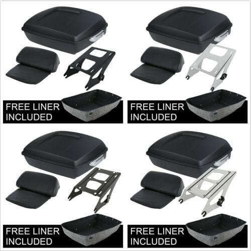 Motorcycle Painted Trunk Razor Backrest & Rack For Harley Tour Pack Touring Road King Electra Street Glide 14-18 17