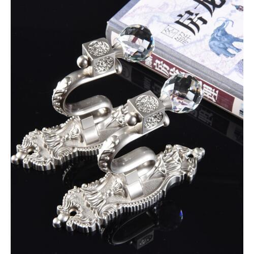 One pair curtain Holdbacks wall hook European zinc alloy exquisite crystal accessories rope hook curtain tieback Holdbacks M232