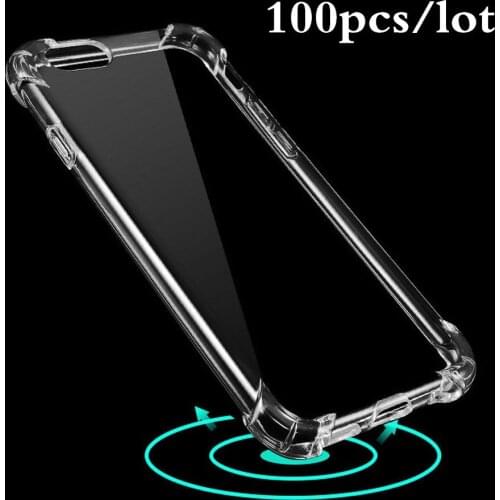 100pcs Shockproof Transparent Case for iPhone X 8 7 6 6S Plus Soft Gel TPU Case Clear Back Cover for iphone x 8 7 plus 6 6s 5