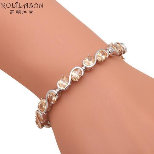 ROLILASON S design Attractive Champagne Crystal zircon Bracelets Wholesale Retail for Women fashion jewelry TB866