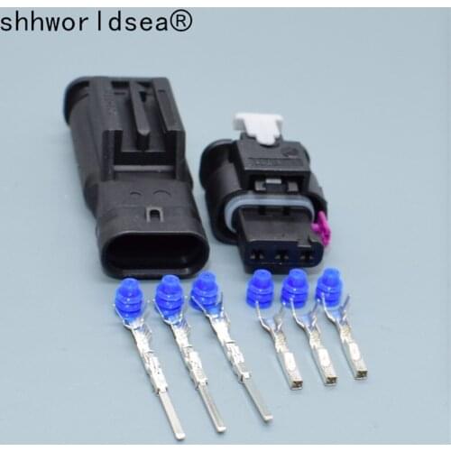 Shhworldsea 3 Pin Electronic Automotive Waterproof Connector 1718653-1 For VW Audi 4F0973703A /4F0973703