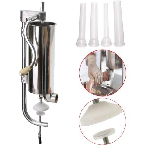 8.8 lbs / 6L Homemade Sausage Stuffer Stainless Steel Sausage Filling Machine Sausage Syringe Meat Filler Sausage Maker