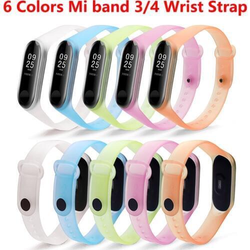Transparent mi band 3 4 wrist strap for xiaomi mi 3 4 bracelet pulseira for miband 3 4 strap replacement silicone accessories