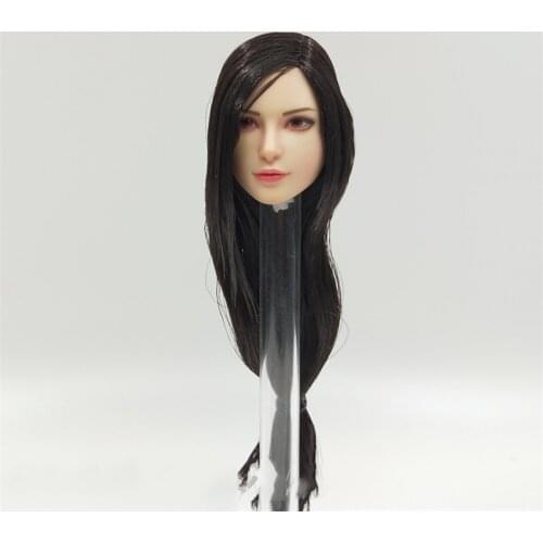 For Sale 1/6th SUPER DUCK SET055 Final Fantasy Tifa Fighting Goddess Female Head Sculpture Long Hair For 12inch Doll Figures