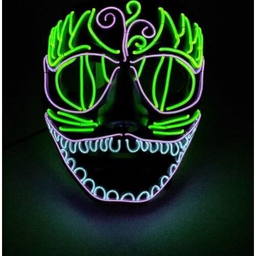 Glowing Horror Big Eye Mask Creepy Smiling Face Mask For Halloween Cosplay Party