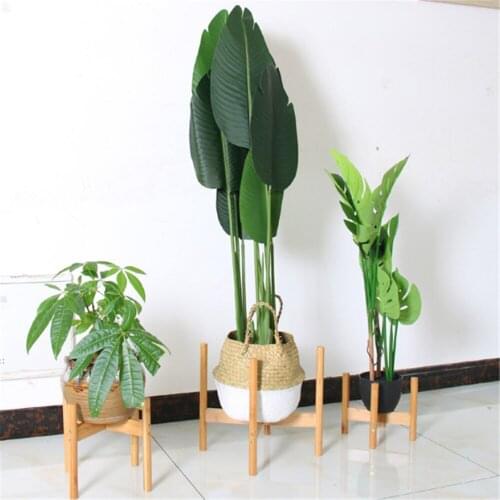 Free Standing Bonsai Holder Wooden Flower Pot Tray Decoration Solid Wood Scindapsus Rack Succulent Plant Shelf Office Home Decor