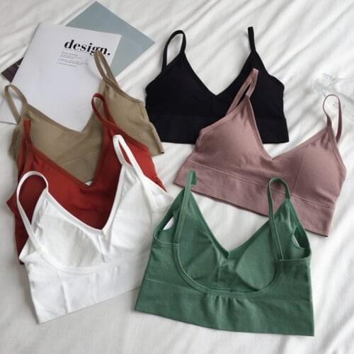 HELIAR Women Backless Tank Tops Sports Lingirie Bra Pdded Cotton Underwear Crop Top Tube Tops For Women 2021 Summer