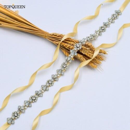 TOPQUEEN S455 Wedding Important Occasions Belts Elegant and Simple Dress Belt Dress Belt Diamond-studded Belt Tight Dress Belt