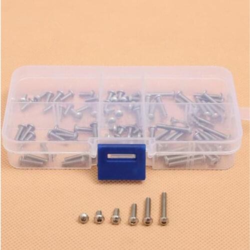 120pcs M3 Stainless Steel Hex Socket Head Cap Screw 4/6/8/12/16/20mm Length