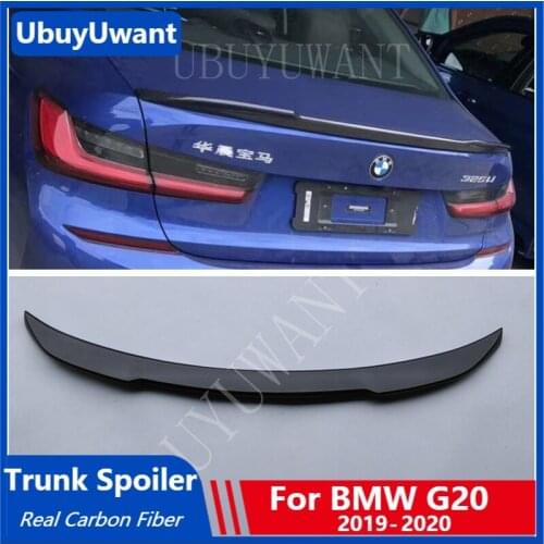 For BMW G20 Spoiler NEW 3 Series 320i 320li 325li 328i 2019 2020 Real Carbon Fiber Rear Trunk Spoiler Car Tail Wing Decoration